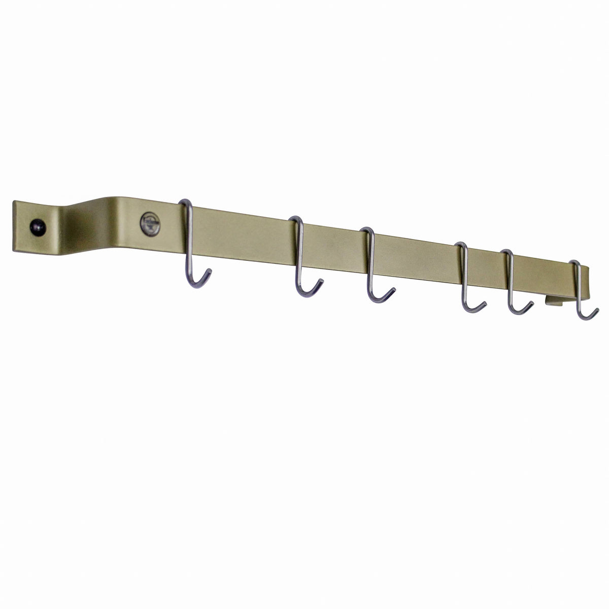 Enclume Wall Handcrafted 24" & 30" Easy Mount Wall Rack Utensil Bar w/ 6 Hooks Brass PC