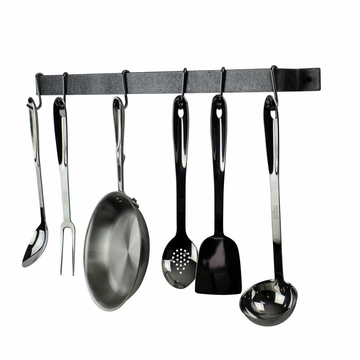 Enclume Wall Handcrafted Easy Mount Wall Rack Utensil Bar w 6 Hooks