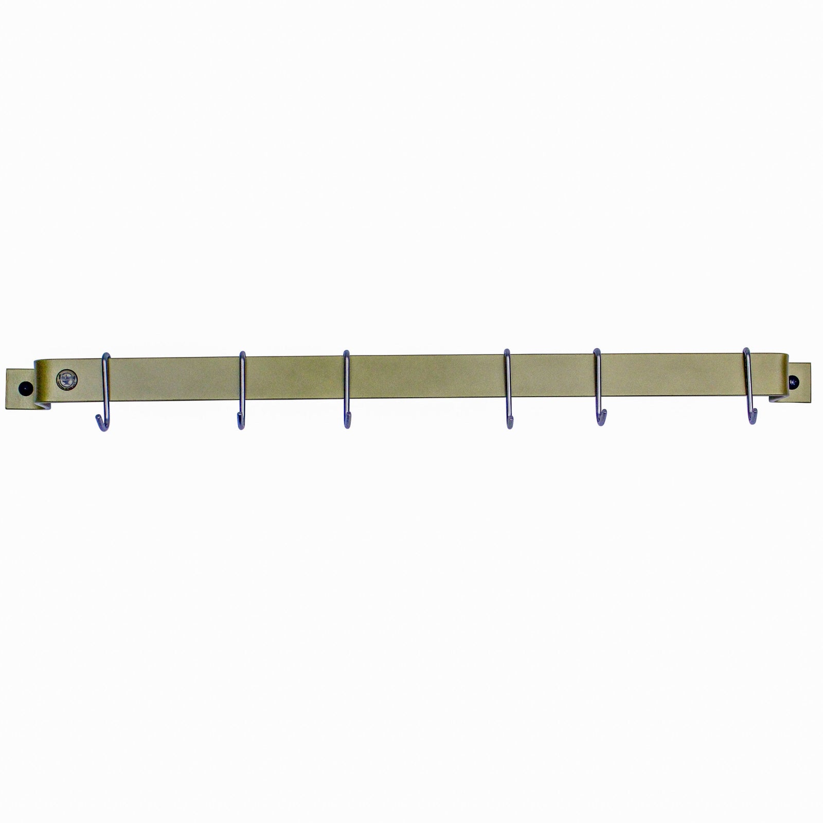 Enclume Wall Handcrafted Easy Mount Wall Rack Utensil Bar w 6 Hooks - Accent Colors