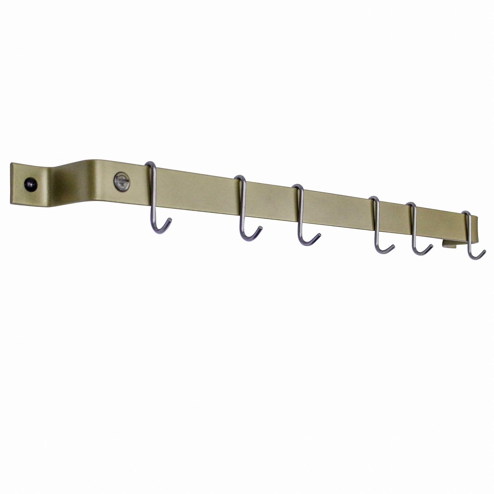 Enclume Wall Handcrafted Easy Mount Wall Rack Utensil Bar w 6 Hooks - Accent Colors