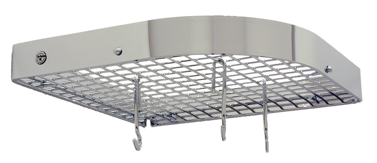 Enclume Wall Handcrafted Small 16" Corner Wall Rack w 12 Hooks Chrome (CLEARANCE)