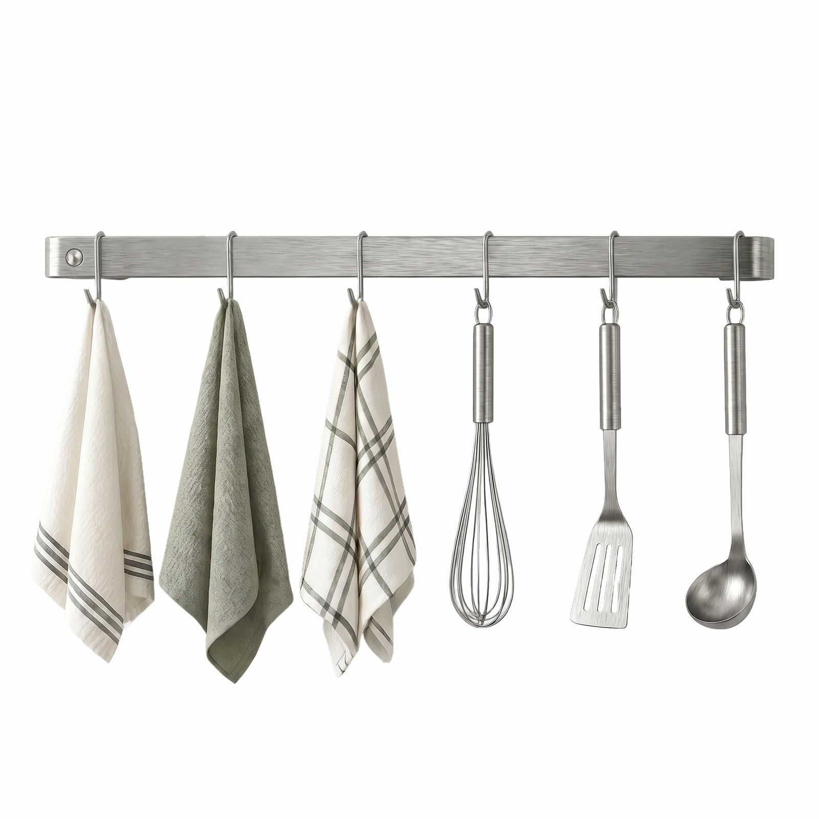 Enclume Wall Stainless Steel / 30" Handcrafted Classic Wall Rack Utensil Bar w 6 Hooks (18", 24", 30" or 36")