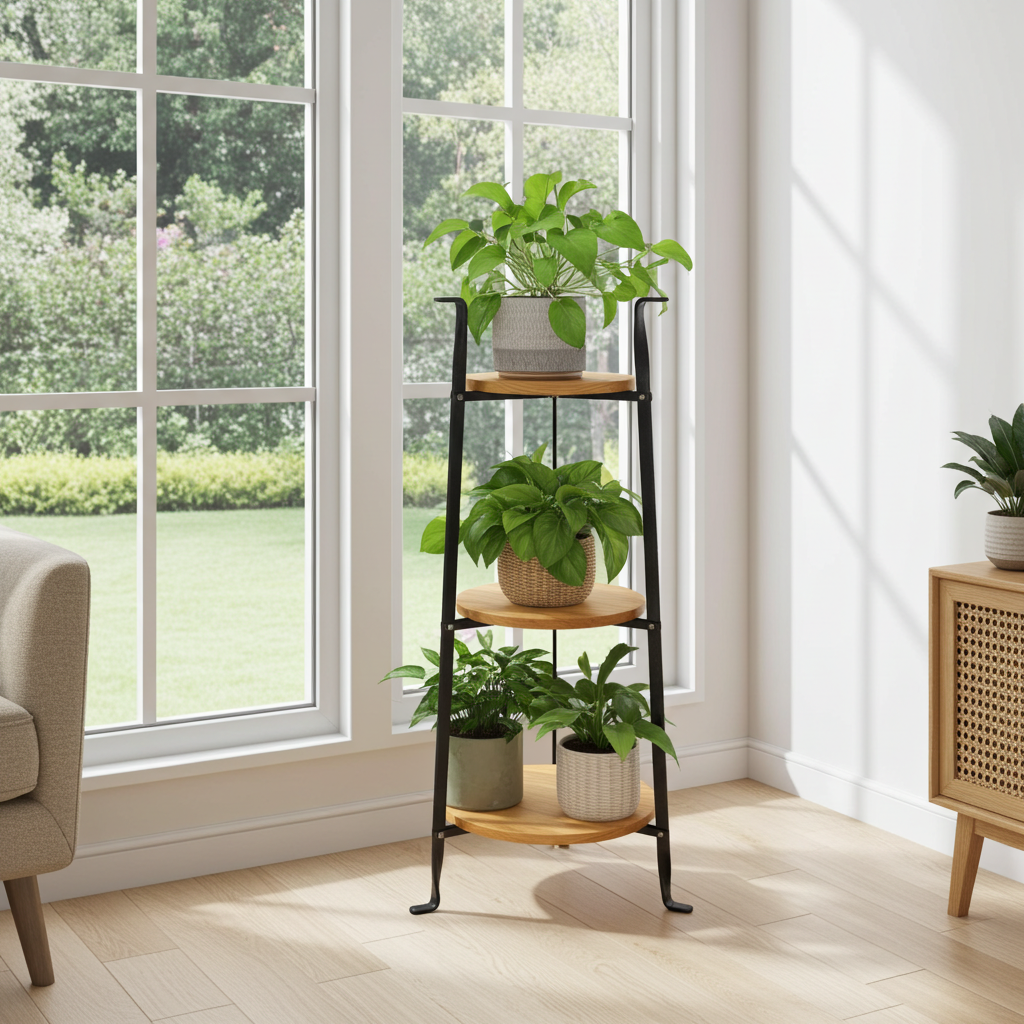 3-Tier Designer Stand w/Alder Shelves