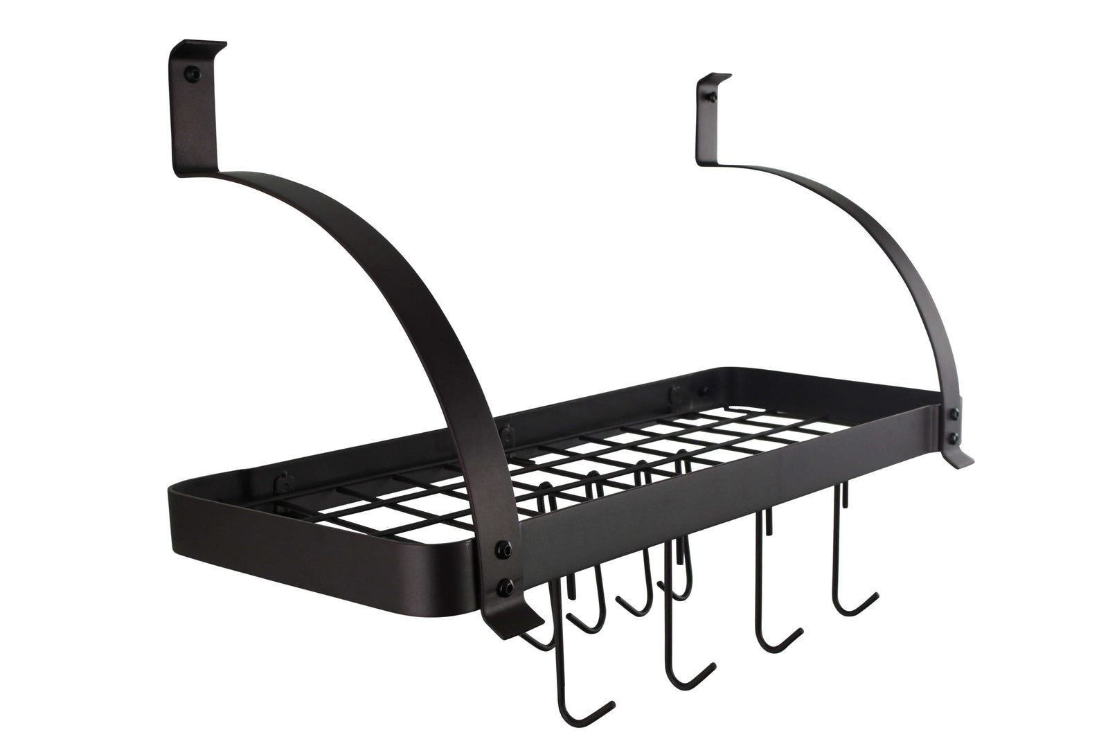 Rack It Up Wall 24" Solid Frame Bookshelf Wall Rack w 8 Hooks Bordeaux