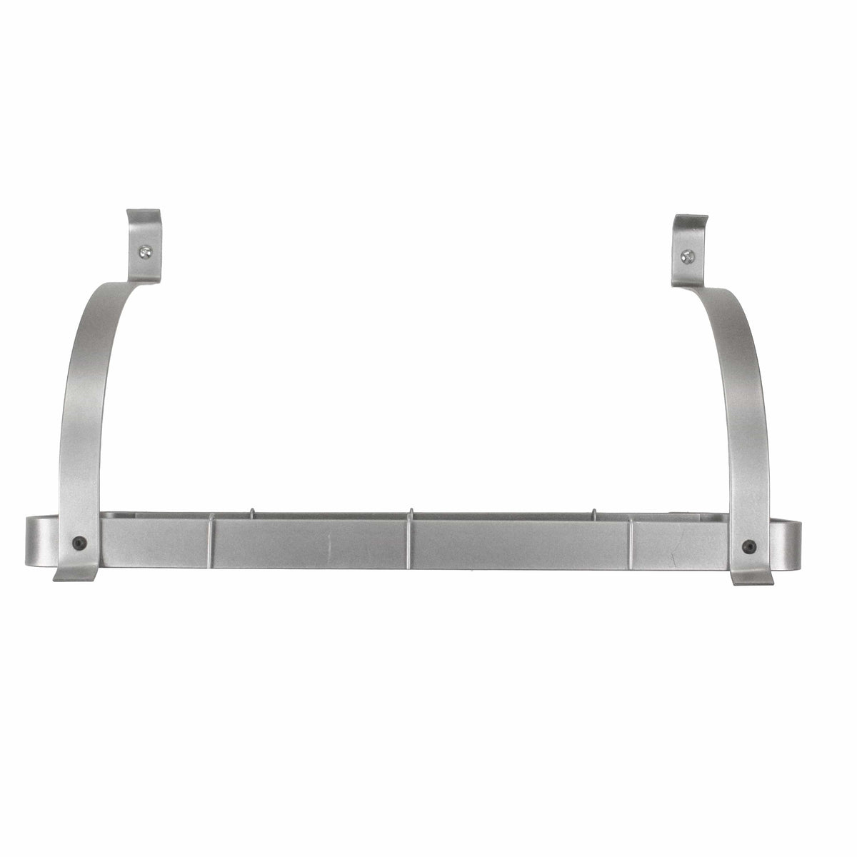 Rack It Up Wall Silver 24" Rack It Up Bookshelf Wall Rack, w/Curved Arms, Welded Frame & 8 Hooks
