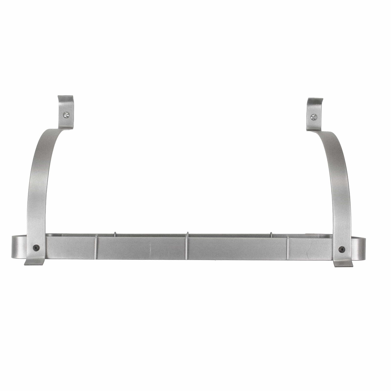 Rack It Up Wall Silver 24" Rack It Up Bookshelf Wall Rack, w/Curved Arms, Welded Frame & 8 Hooks