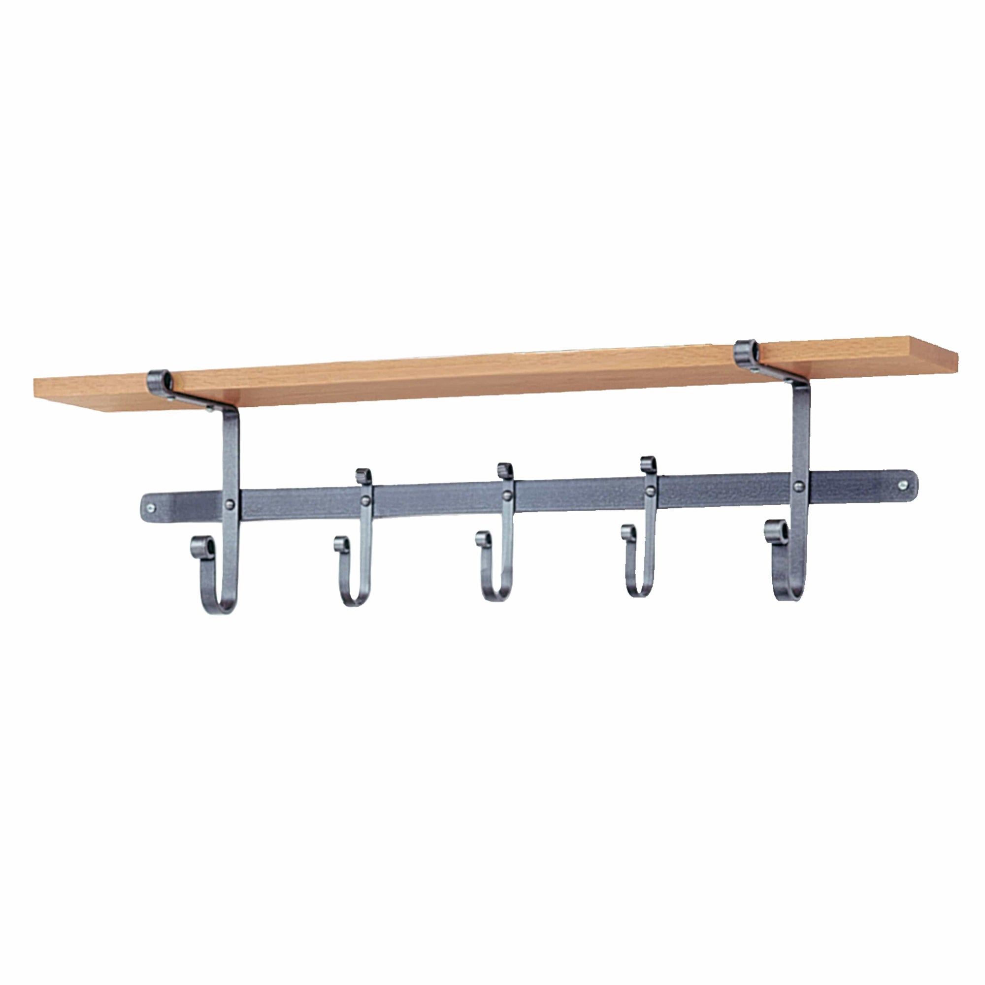 Enclume 36" Coat Rack with Solid Hardwood Shelf and 5 Hooks