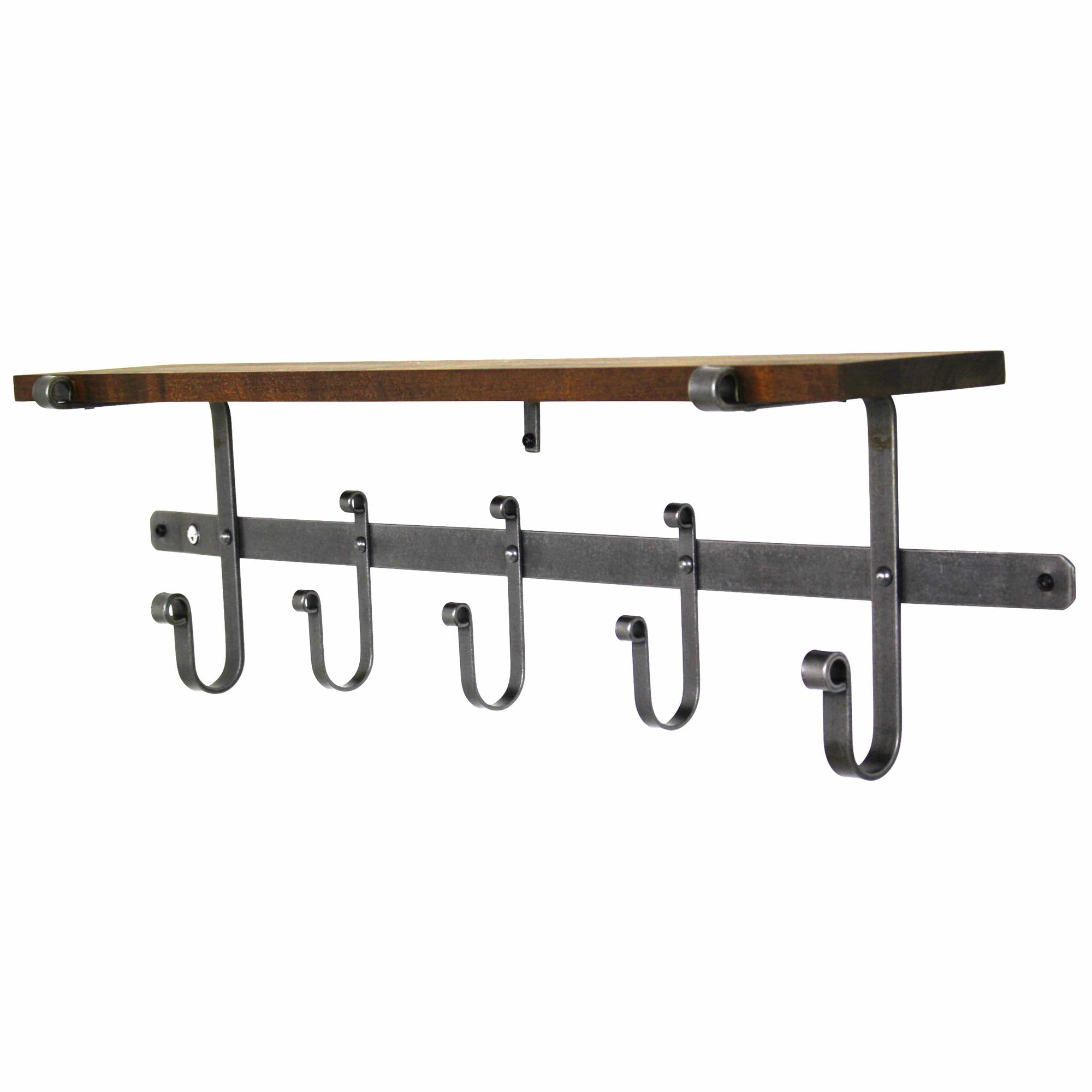 Enclume 36" Coat Rack with Solid Hardwood Shelf and 5 Hooks