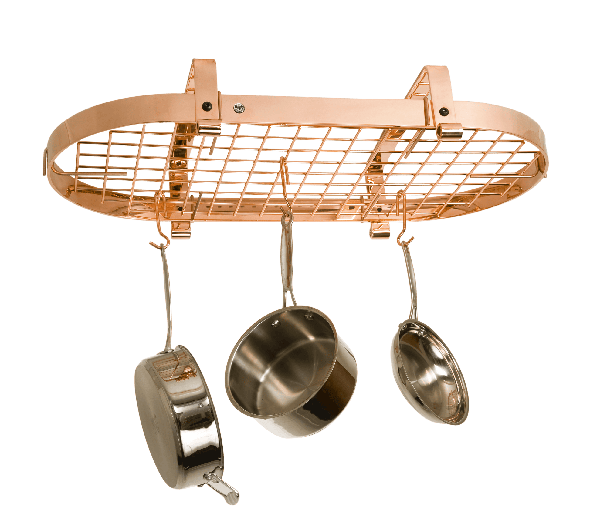 Enclume 37" Low Ceiling Oval Pot Rack with 18 Hooks