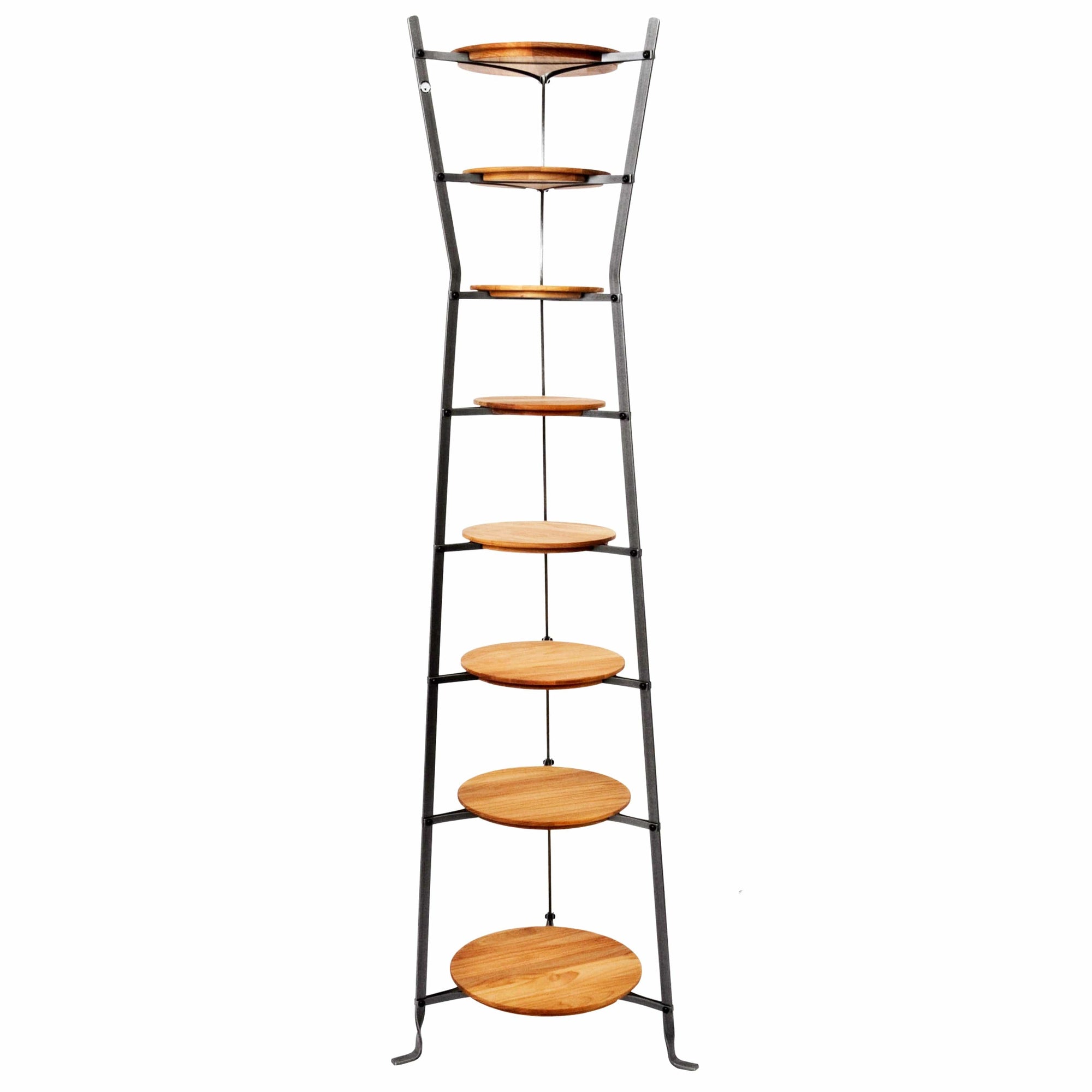 Enclume 8-Tier Gourmet Hourglass Cookware Stand with Alder Shelves