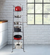 6-Tier Gourmet Cookware Stand w Alder Shelves Hammered Steel - Enclume Design Products