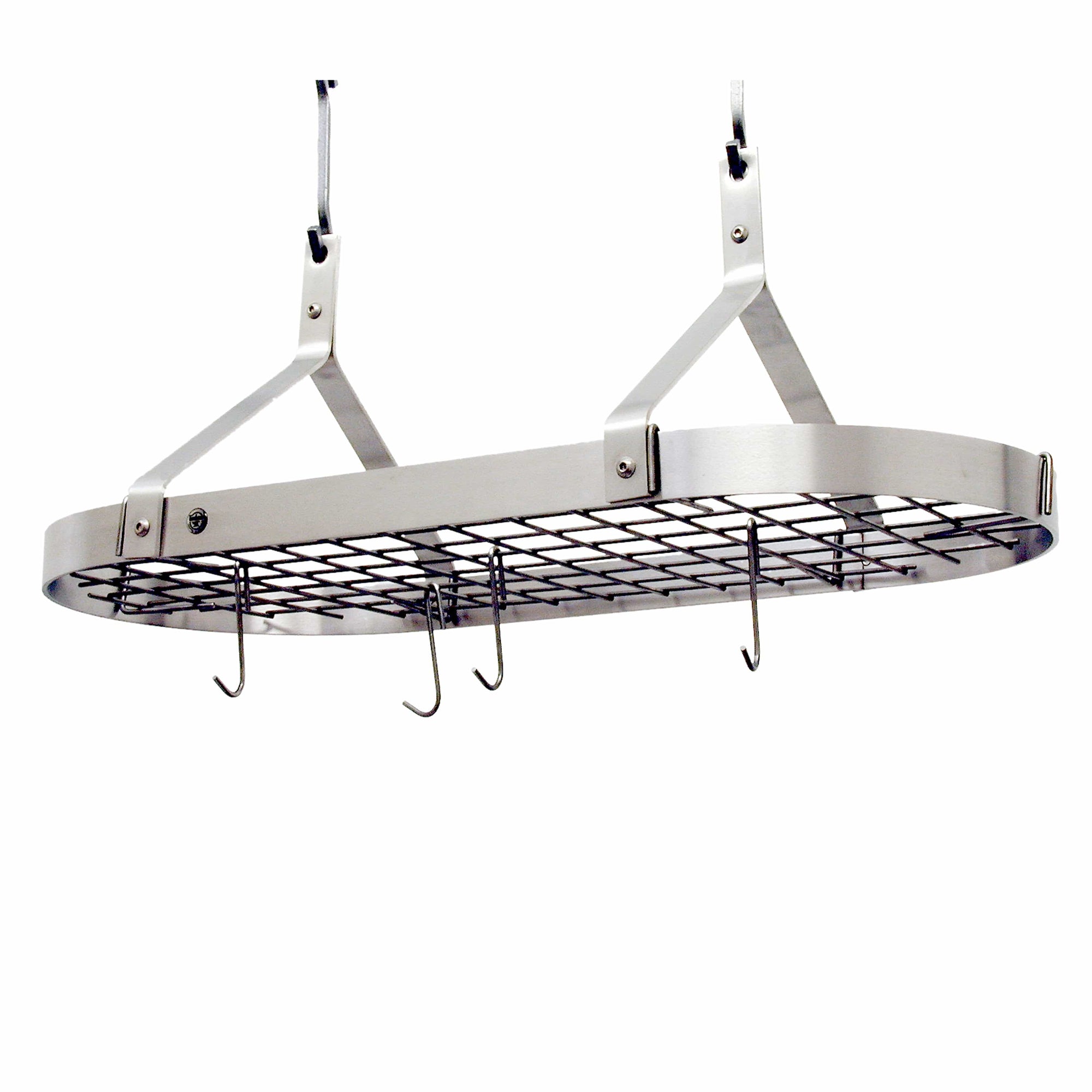 Enclume Contemporary Ceiling Pot Rack with 12 Hooks in Stainless Steel