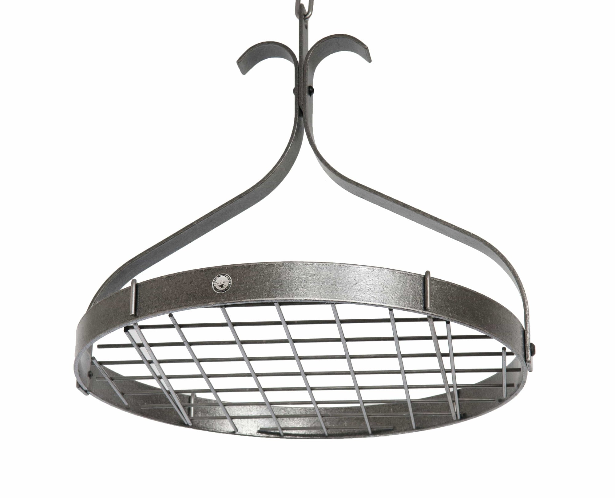 Enclume - Handcrafted Circle Ceiling Rack w 6 Hooks Hammered Steel -  Enclume Design Products