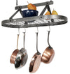 Gourmet Classic Oval Ceiling Pot Rack w/ 12 Hooks, 2 S Hooks and 6" Chain - Enclume Design Products
