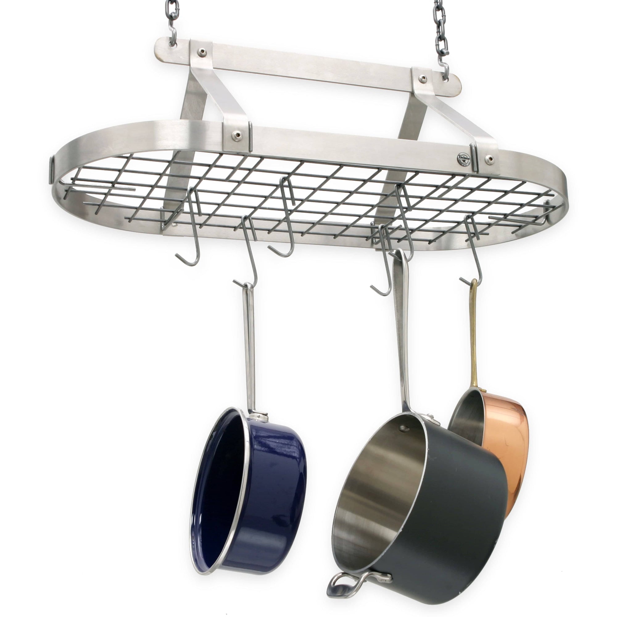 Enclume Gourmet Classic Oval Ceiling Pot Rack w/ 12 Hooks, S Hooks  Enclume Design Products