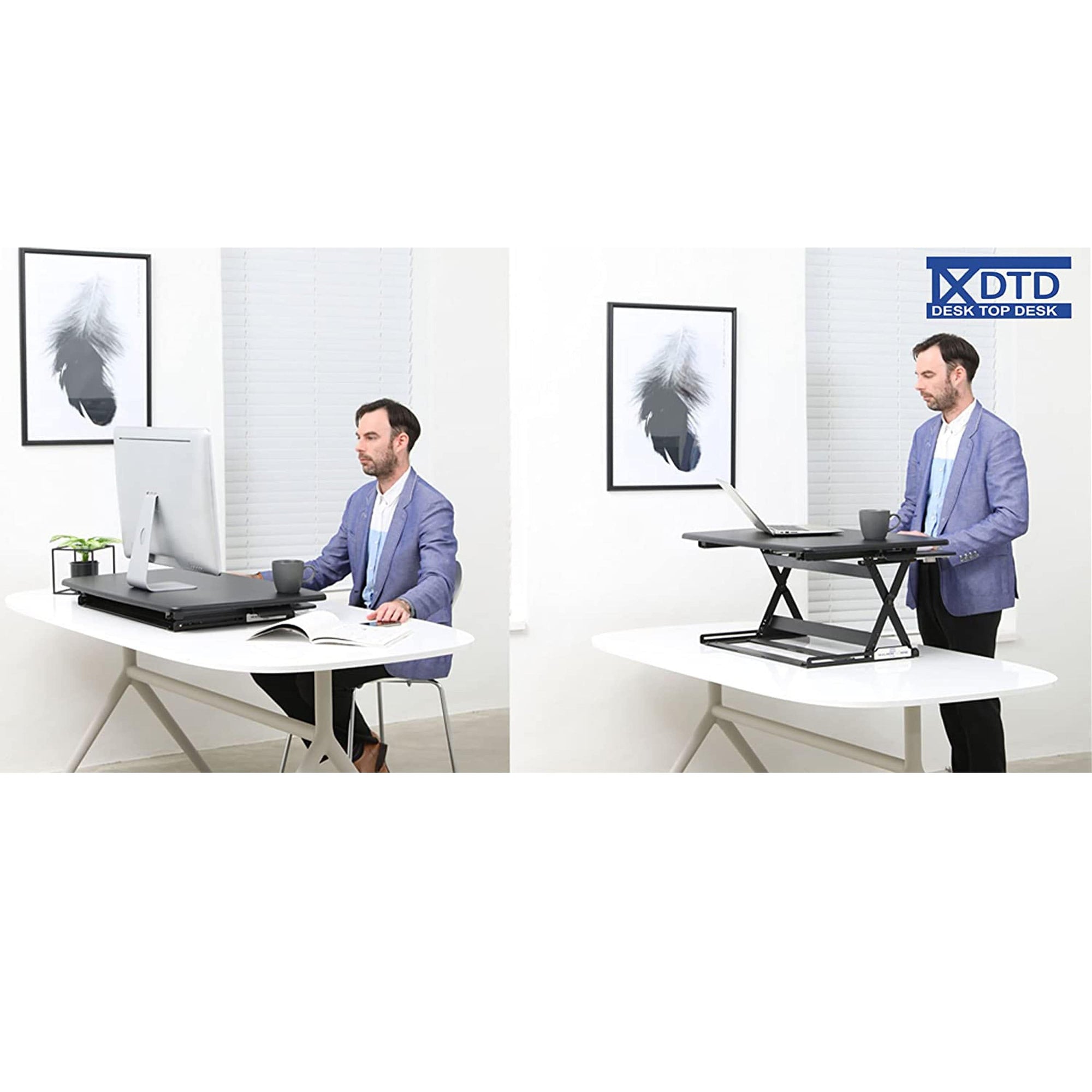 DTD Height Adjustable Standing Desk Converter Large