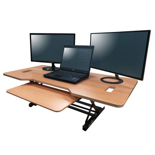 DTD Height Adjustable Standing Desk Converter Large Beech