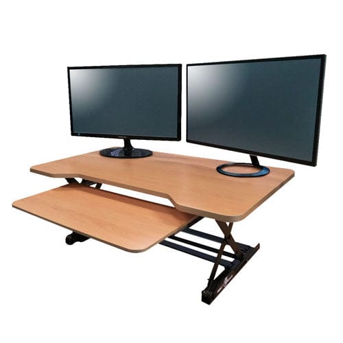 DTD Height Adjustable Standing Desk Converter Medium Beech