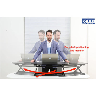 DTD Height Adjustable Standing Desk Converter Large Black