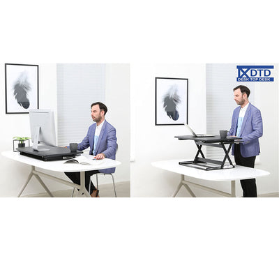 DTD Height Adjustable Standing Desk Converter Large Beech