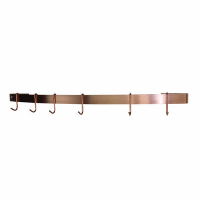 Handcrafted Curved Wall Rack Utensil Bar w 6 Hooks