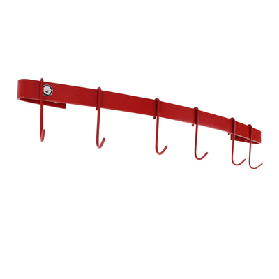 Designer Curved Wall Rack Utensil Bar w Hooks - Accent Colors - Enclume Design Products