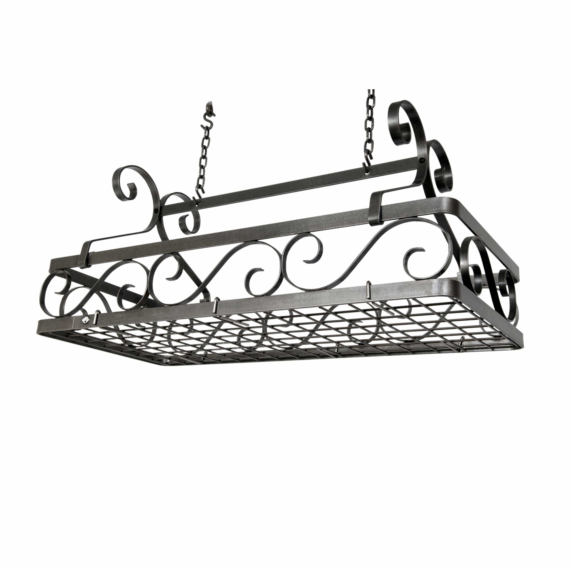 Enclume Large Decor Basket Rack in Hammered Steel