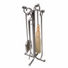 Enclume Rolled Eye 4-Piece Fireplace Tool Set in Hammered Steel
