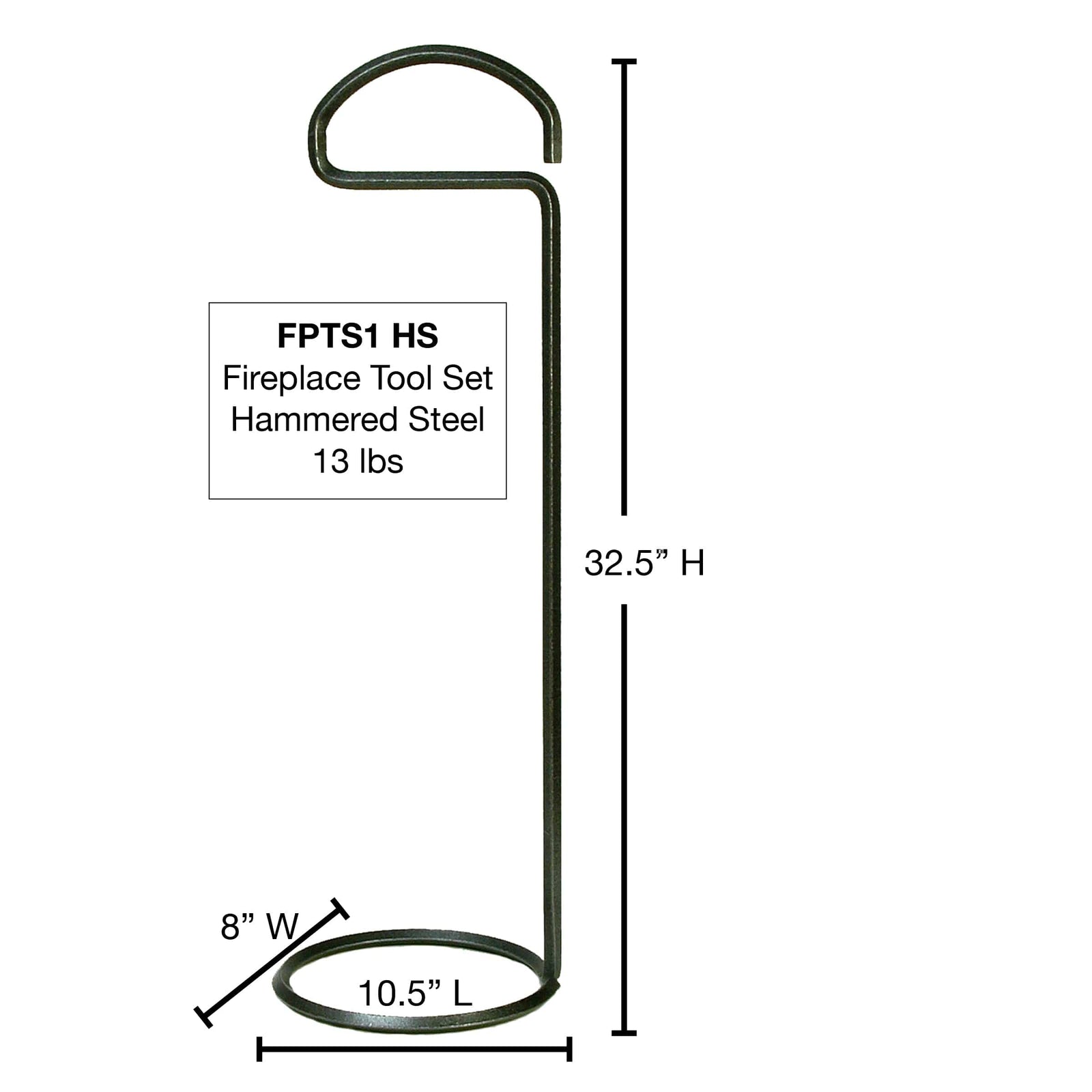 Enclume Fireplace Tool Set in Hammered Steel