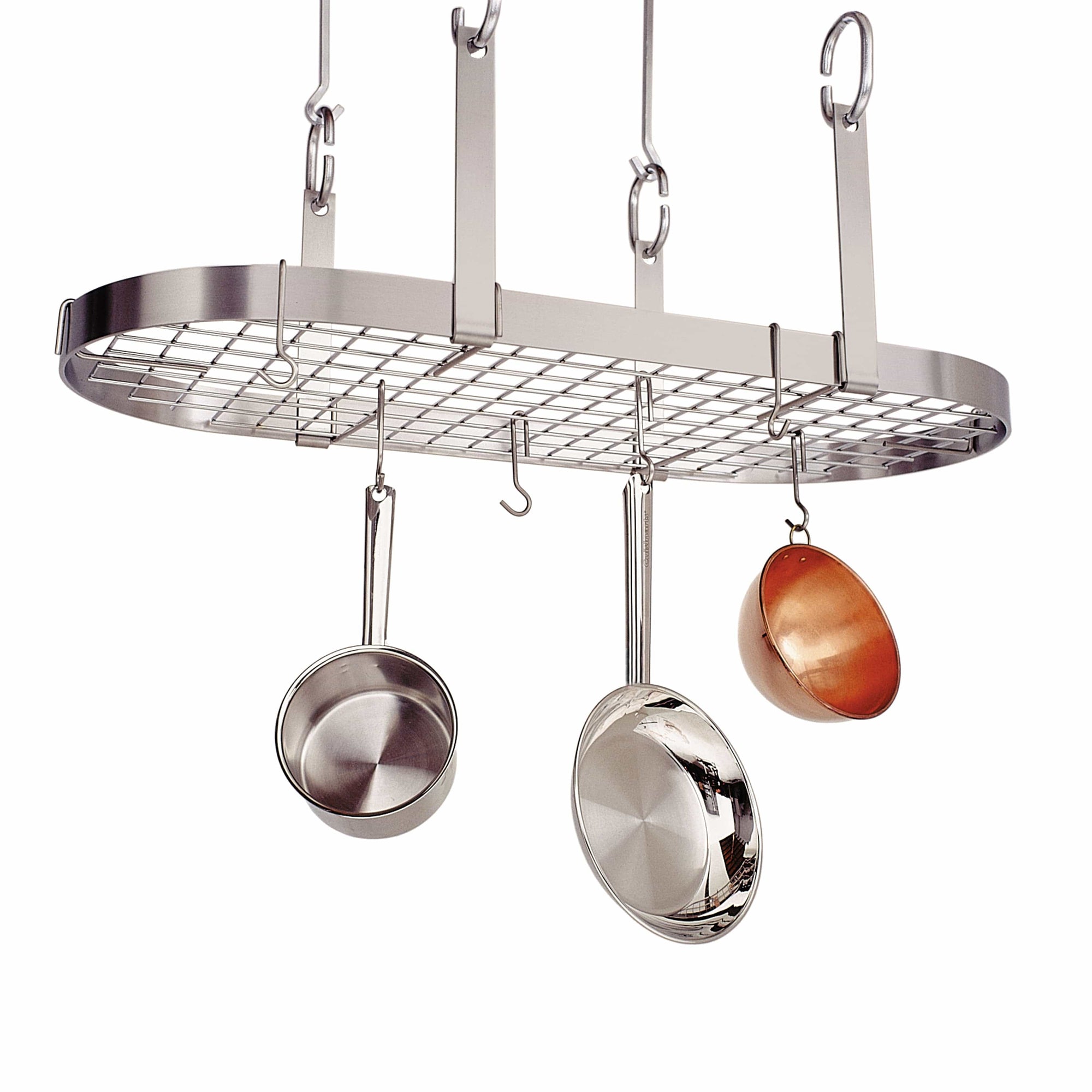 Enclume Four Point Oval Ceiling Pot Rack with 18 Hooks