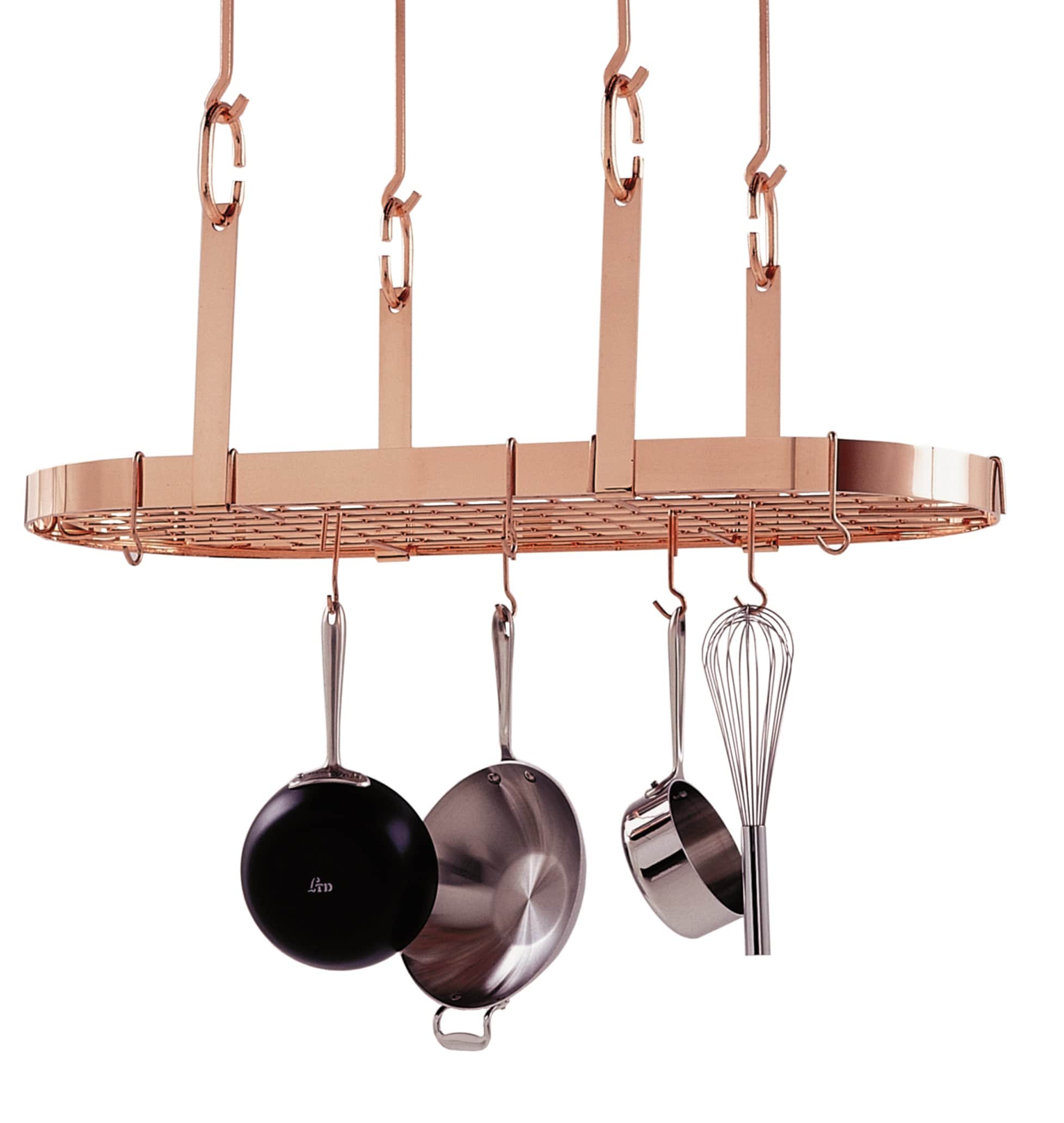 Enclume Four Point Oval Ceiling Pot Rack with 18 Hooks