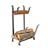 Fireplace Log Rack w/ Kindling Holder Hammered Steel - Enclume Design Products