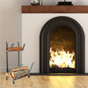 Enclume Fireplace Log Rack with Kindling Holder in Hammered Steel