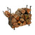 Indoor/Outdoor Large Rectangle Fireplace Log Rack Hammered Steel
