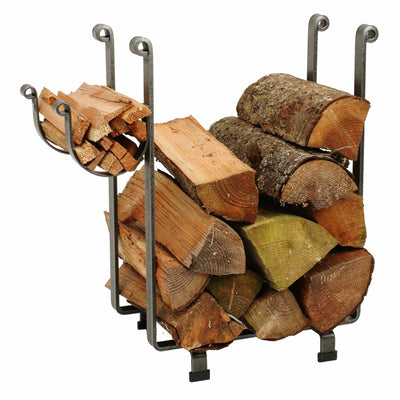 Enclume Rectangle Fireplace Log Rack in Hammered Steel