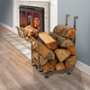 Indoor/Outdoor Rectangle Fireplace Log Rack Hammered Steel - Enclume Design Products