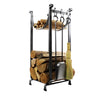 Sling Fireplace Log Rack w/ Bar and Tools Hammered Steel - Enclume Design Products