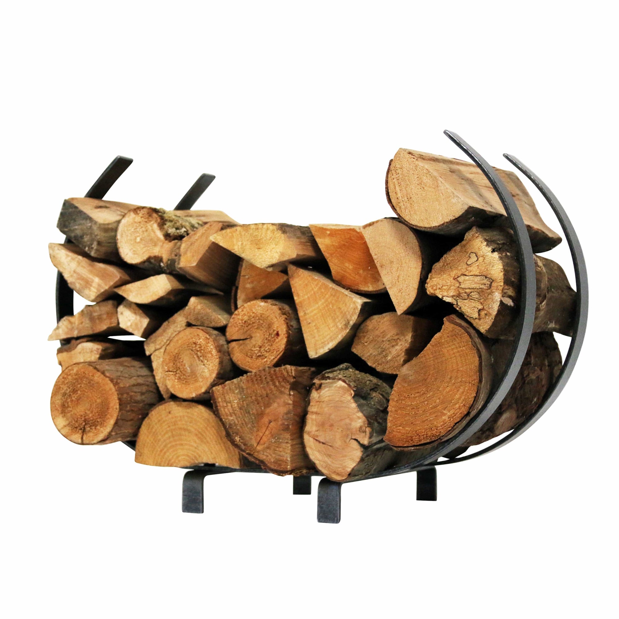 Backyard Log Rack Stand Cadre en métal Demi-Cercle Design