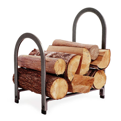 Enclume Offset Arch Fireplace Log Rack in Hammered Steel