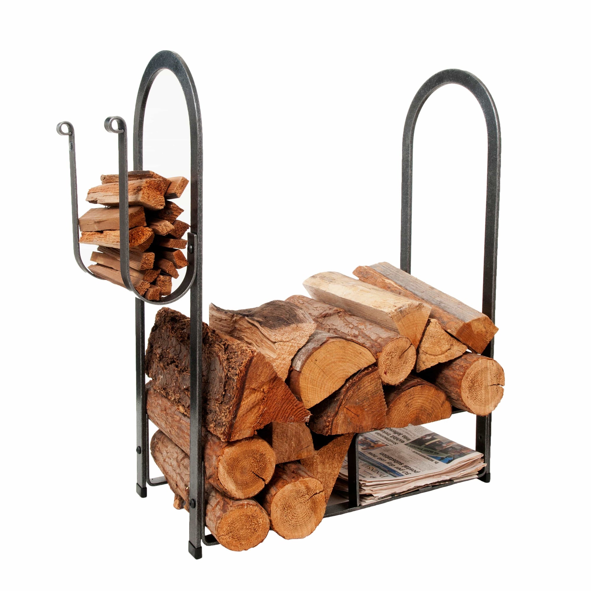 Enclume Large Fire Center Log Rack in Hammered Steel