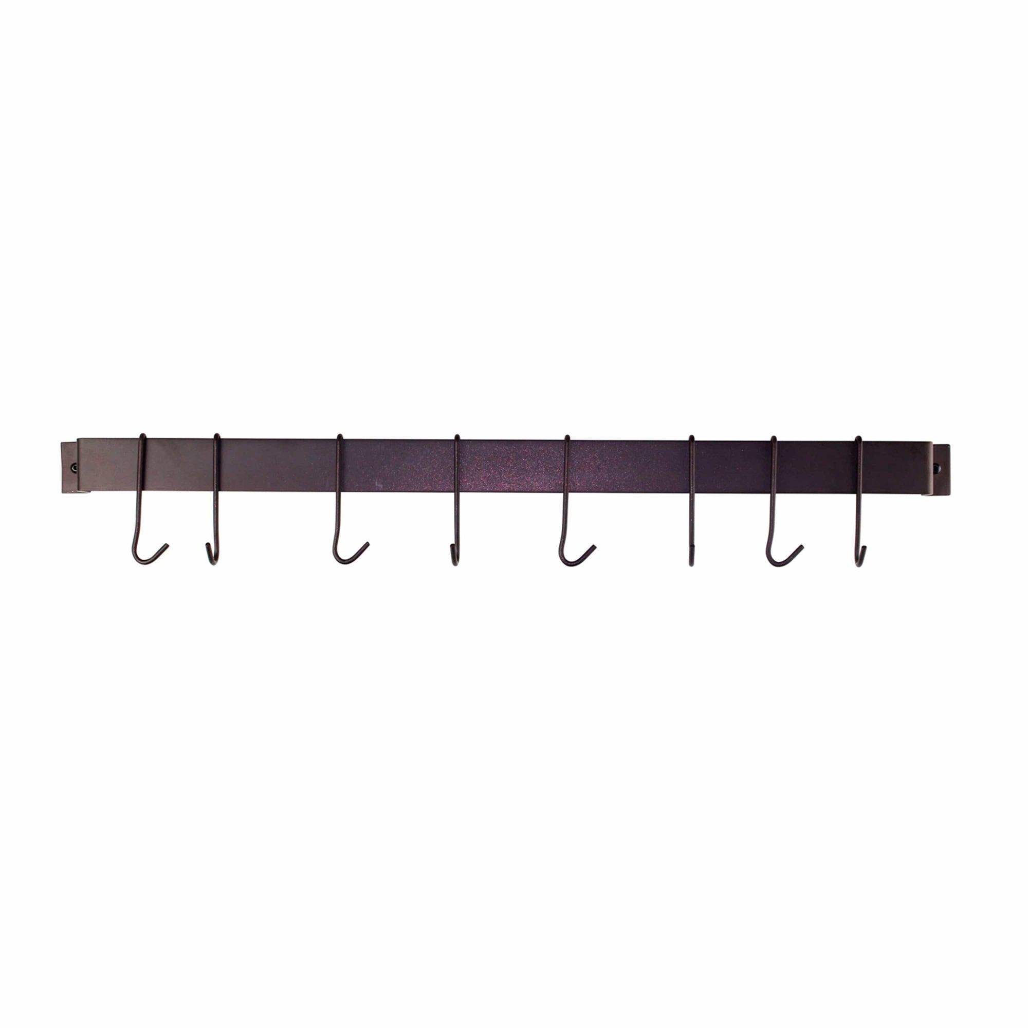 Rack It Up Easy Mount Wall Utensil Bar with 8 Hooks 32 Bordeaux