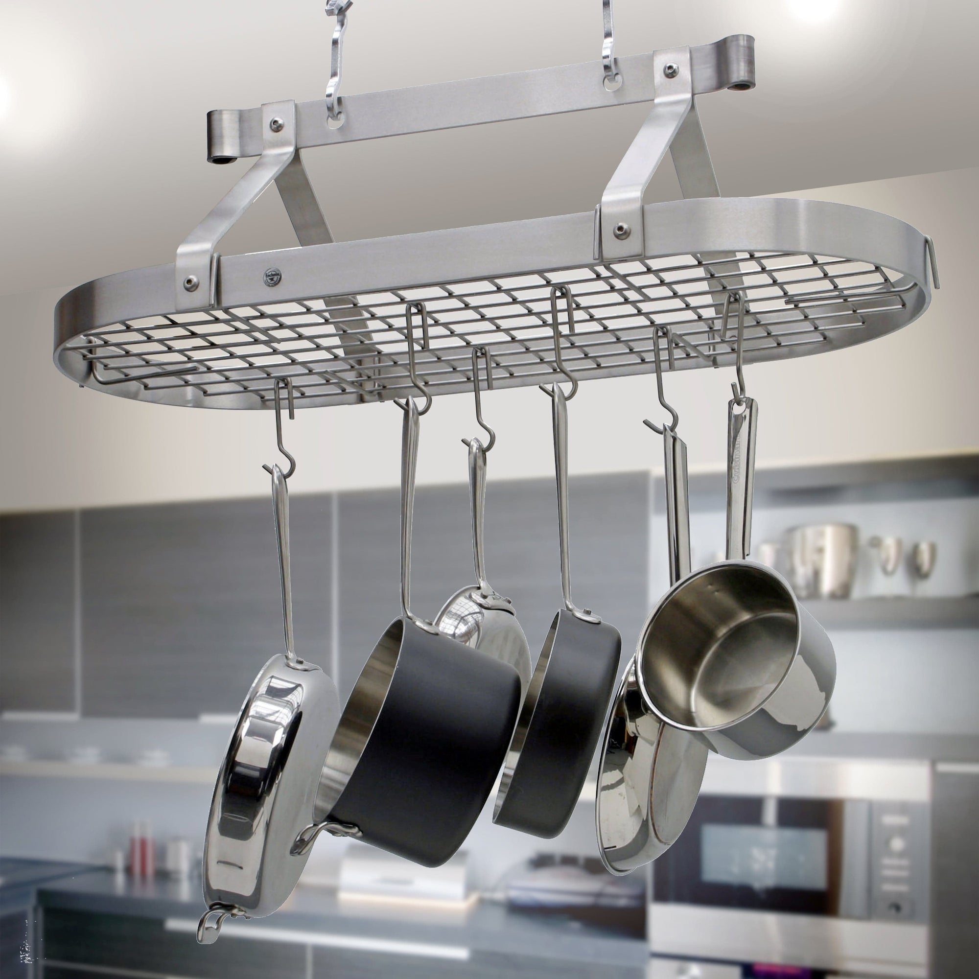 Enclume Oval Ceiling Pot Rack with Hooks