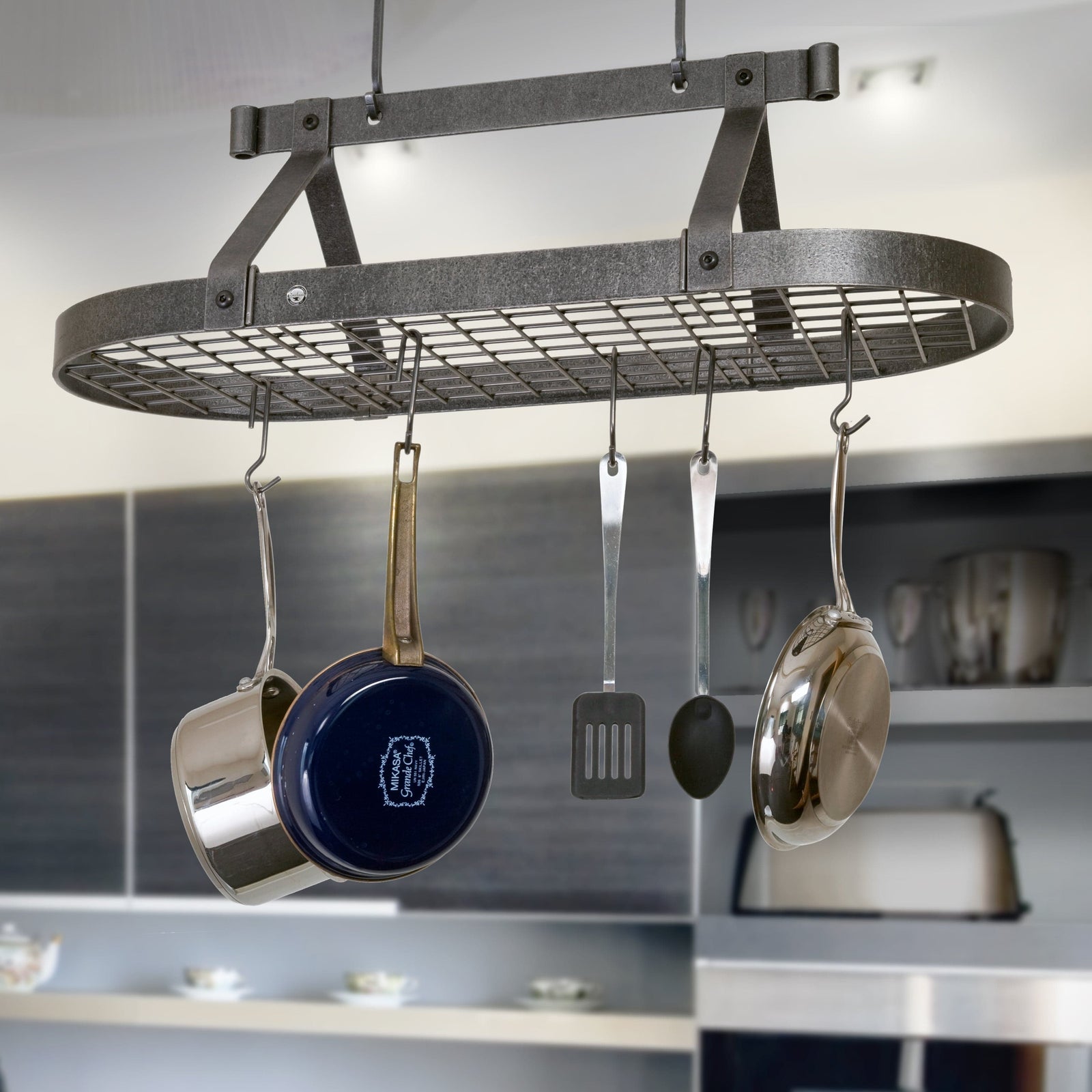 Enclume Oval Ceiling Pot Rack with Hooks