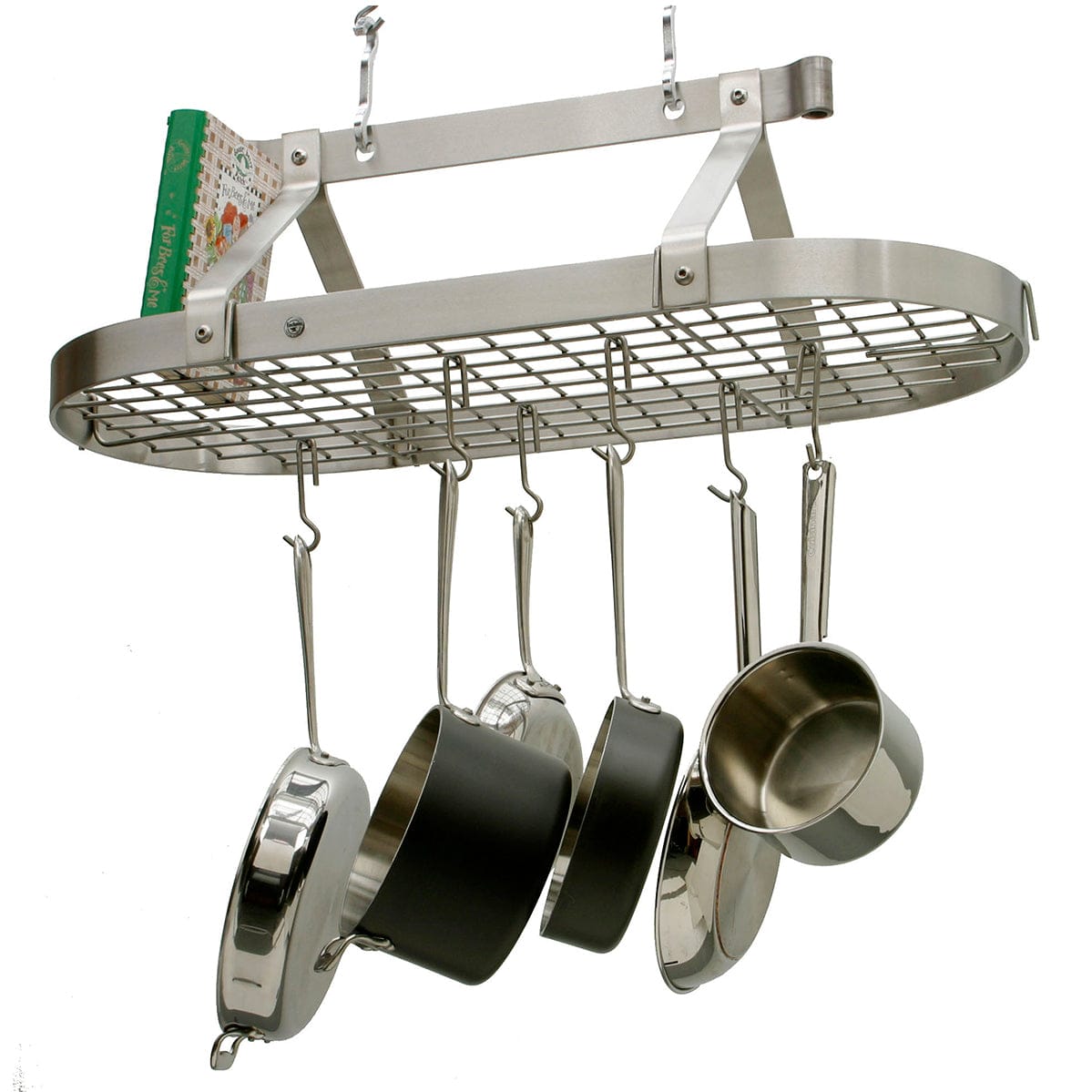 Pot and Pan Rack Organizer Ceiling Mounted Single Wooden Cookware Hanger