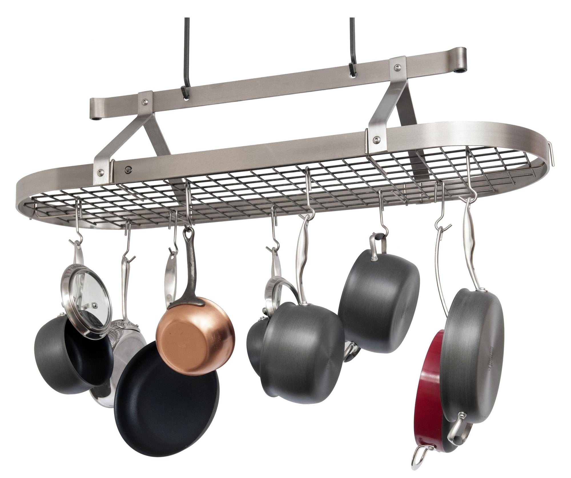 Pots and Pans Organizer with 10 Hook Hanging Pot Rack Wall Mounted Pan  Holder