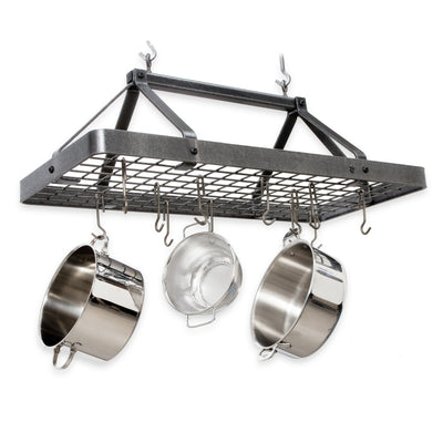 Carnival Rectangle Ceiling Pot Rack Hammered Steel - Enclume Design Products