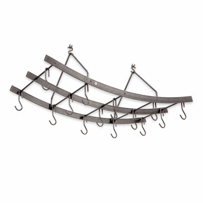 Enclume Reversible Arch Ceiling Pot Rack in Hammered Steel