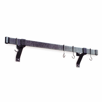 Enclume Handcrafted Rolled End Bar with 4" Wall Brackets and Hooks