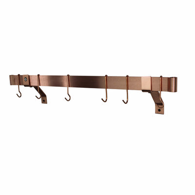 Enclume Handcrafted Rolled End Bar with 4" Wall Brackets and Hooks