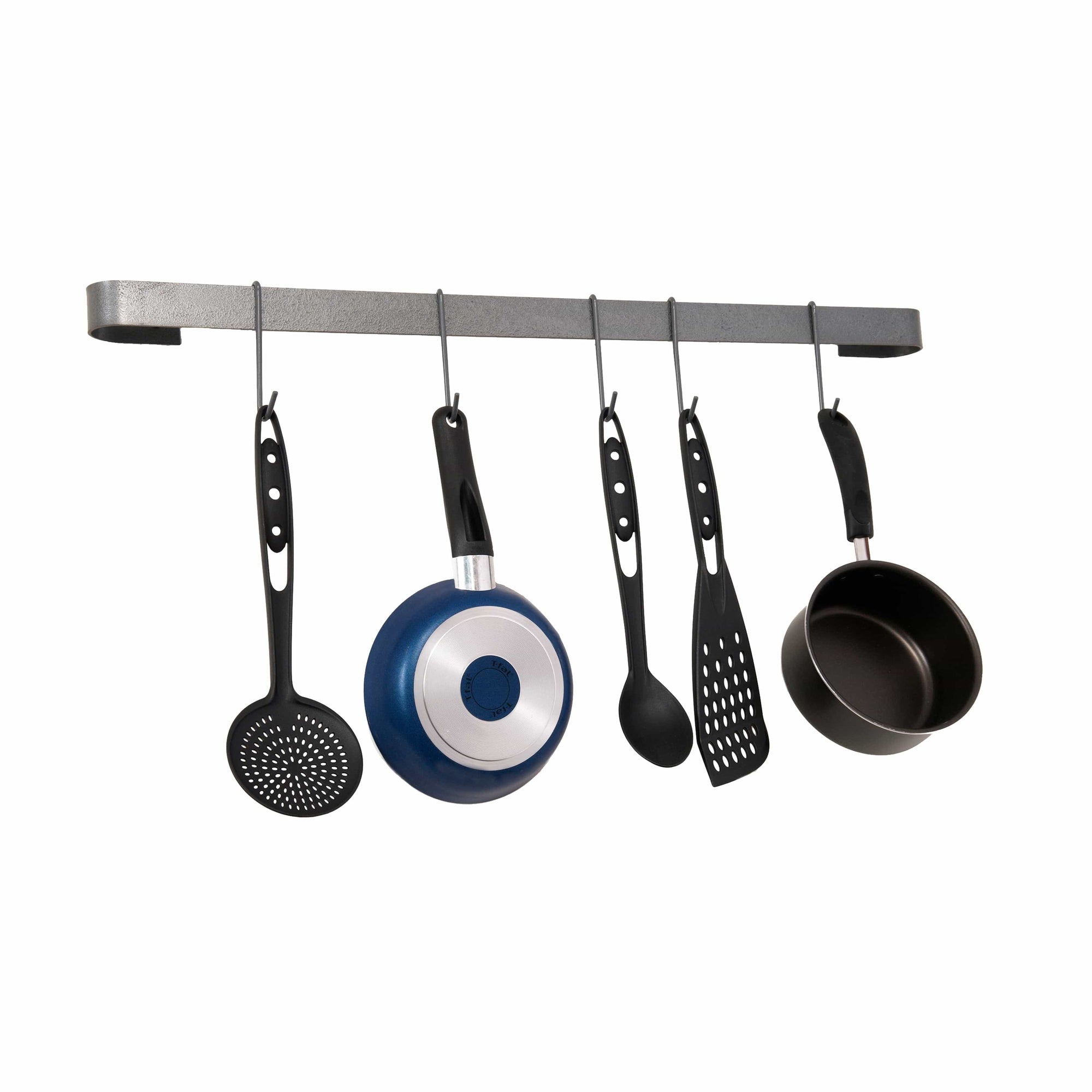 Rack It Up Steel Gray Wall Rack Utensil Bar with 8 Hooks